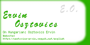 ervin osztovics business card